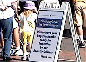 Disneyland inspection sign
